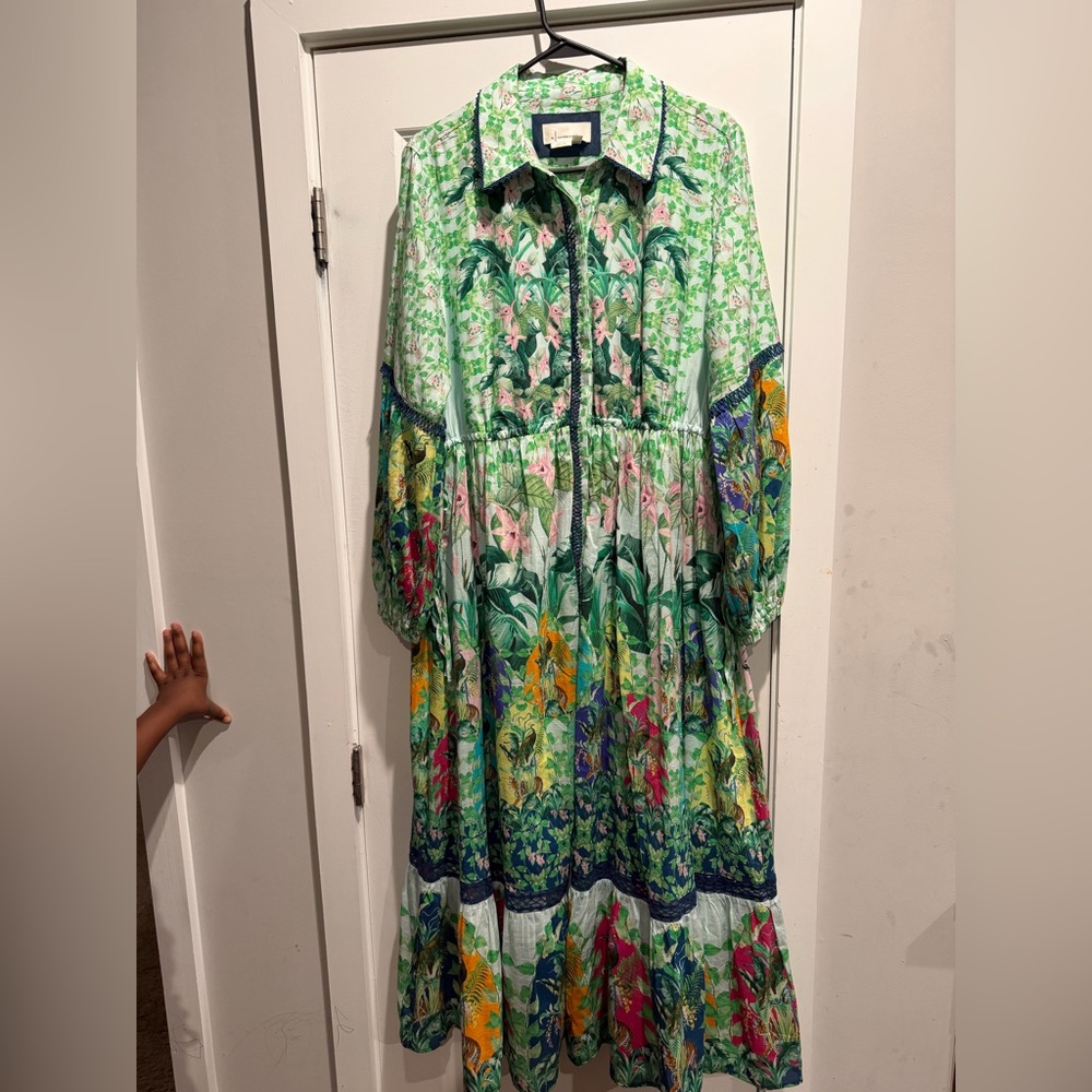Anthropologie the Eleanora Long Sleeve Maxi Dress Size L - Picture 12 of 16